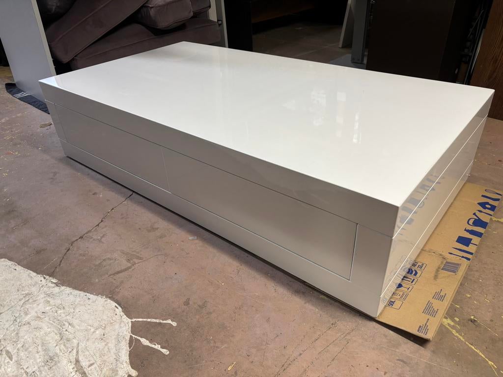 Opbergtafel/speeltafel - wit/glans 80x150x35H, 1025xe, Ophalen of Verzenden, Zo goed als nieuw, Re