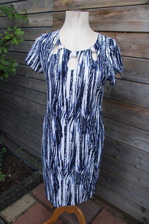 Jurk blauw/ zwart/ creme Batida mt 3 (40) Vaste prijs, Kleding | Dames, Jurken, Maat 38/40 (M), Blauw, Ophalen of Verzenden, Zo goed als nieuw