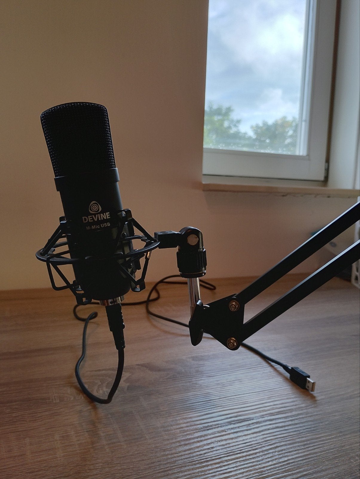 Devine M-Mic USB condensatormicrofoon met arm, Ophalen of Verzenden, Zo goed als nieuw, Studiomicrofoon