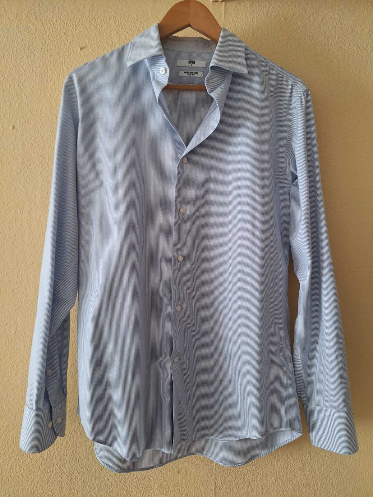 Uniqlo Non-Iron Dress Shirt Maat M - Zo goed als nieuw, Kleding | Heren, Uniqlo, Blauw, Zo goed als nieuw, Halswijdte 39/40 (M)