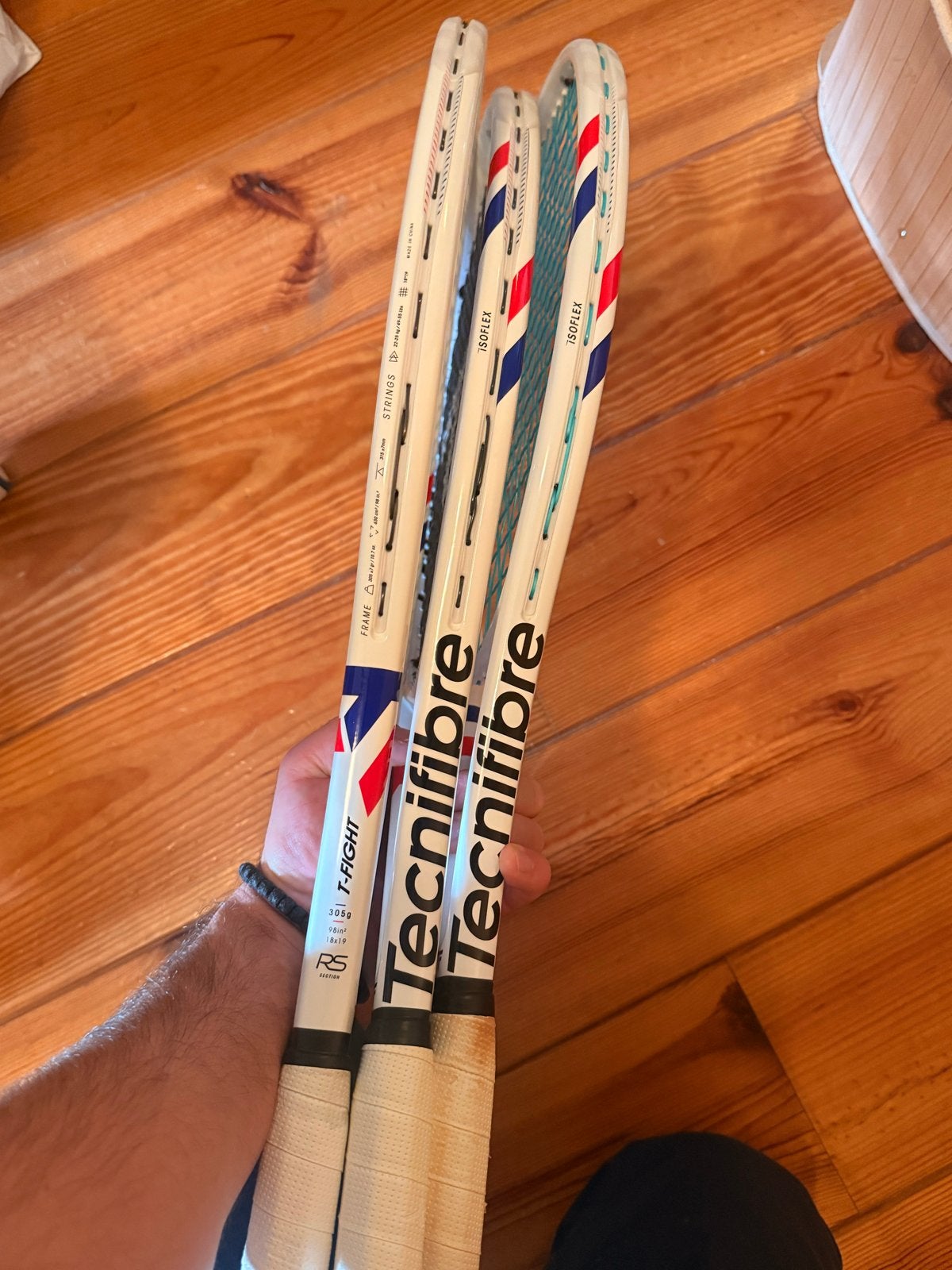 Foto 5 van Set van 3 Tecnifibre T-Fight 305 S tennisrackets L2