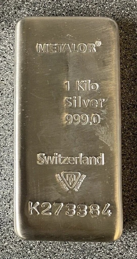 METALOR 1 Kilo Zilverbaar, Postzegels en Munten, Ophalen of Verzenden, Zilver