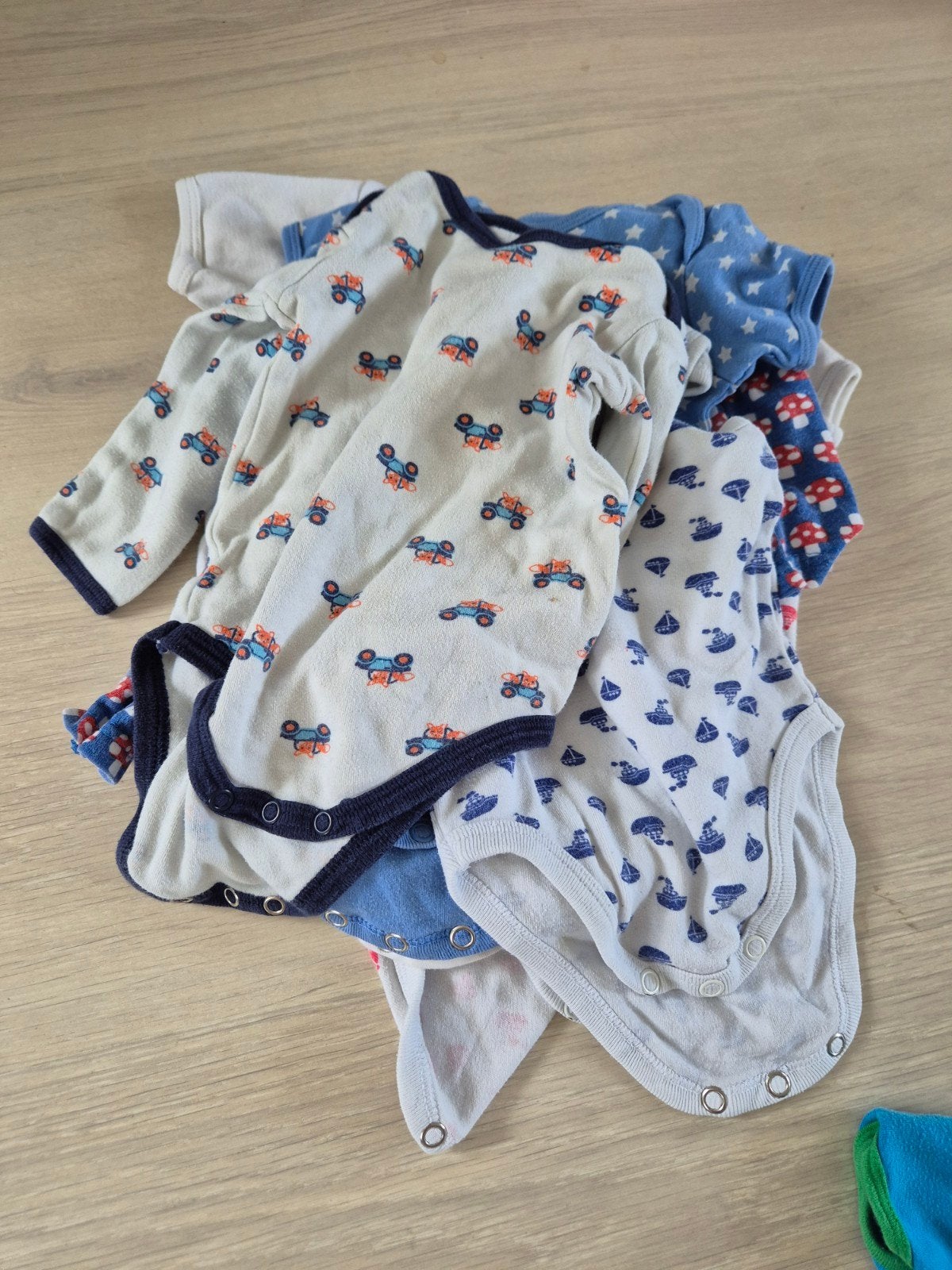 Set van 6 baby rompers met diverse prints 62/68, Ophalen of Verzenden, Gebruikt, Onbekend, Jongetje of Meisje
