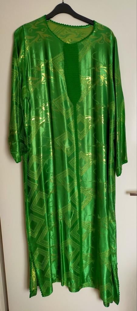 Groene Kaftan met Randa Borduursel, Kleding | Dames, Jurken, Zo goed als nieuw, Maat 46/48 (XL) of groter, Groen, Ophalen
