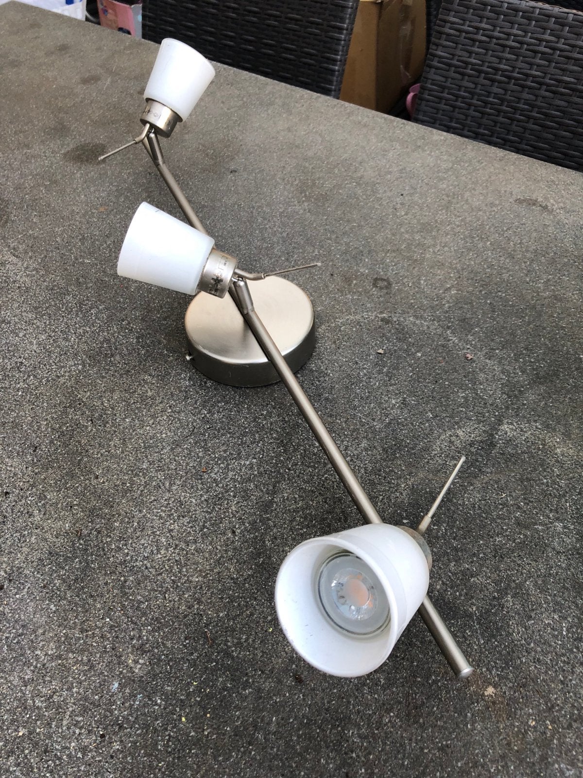 2x IKEA Basisik plafondlampen inclusief lampen, Gebruikt, GU10, IKEA, Zilver