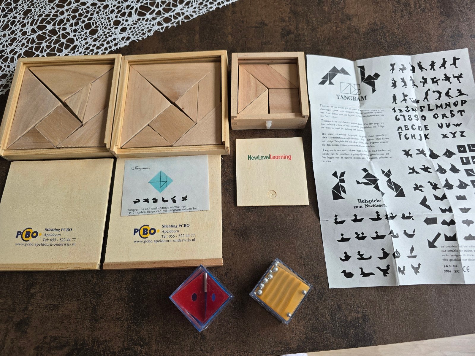 Educatief speelgoed: 3x nieuwe houten tangram& 2x breinbeker, Ophalen of Verzenden, Nieuw, Puzzelen