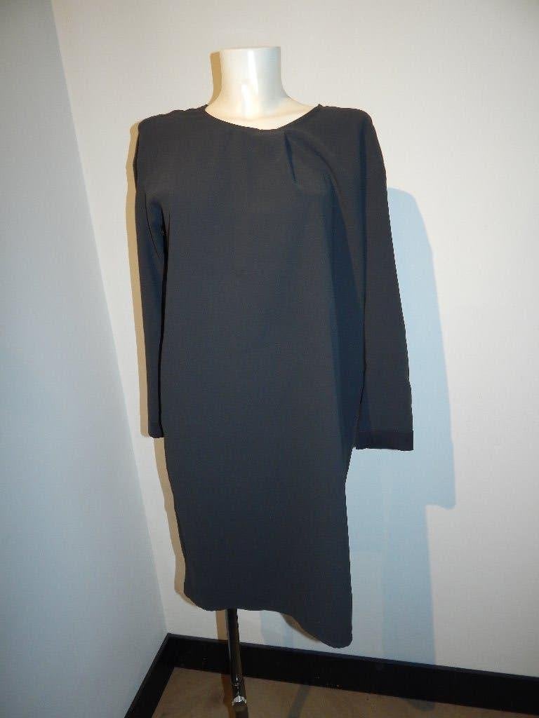 Humanoid kaki kleurige najaars jurk basic look rits M, Maat 38/40 (M), Verzenden, Zo goed als nieuw, Knielengte