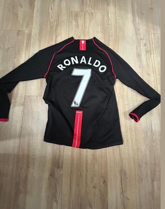 Manchester United Ronaldo Thuisshirt 2007/2008 Maat S, Zwart, Ophalen of Verzenden, Zo goed als nieuw, Voetbal