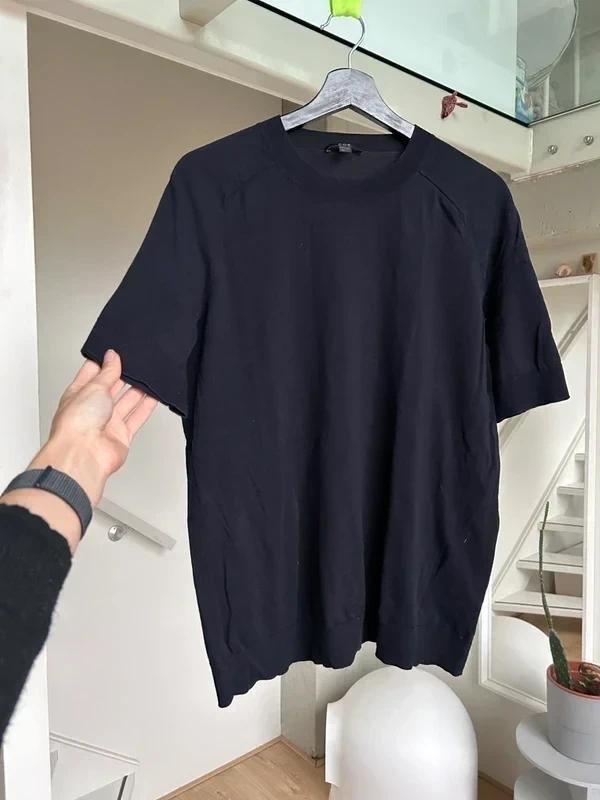 COS knitted cotton and silk short sleeve top, Ophalen of Verzenden, Zo goed als nieuw, Maat 36 (S), Blauw