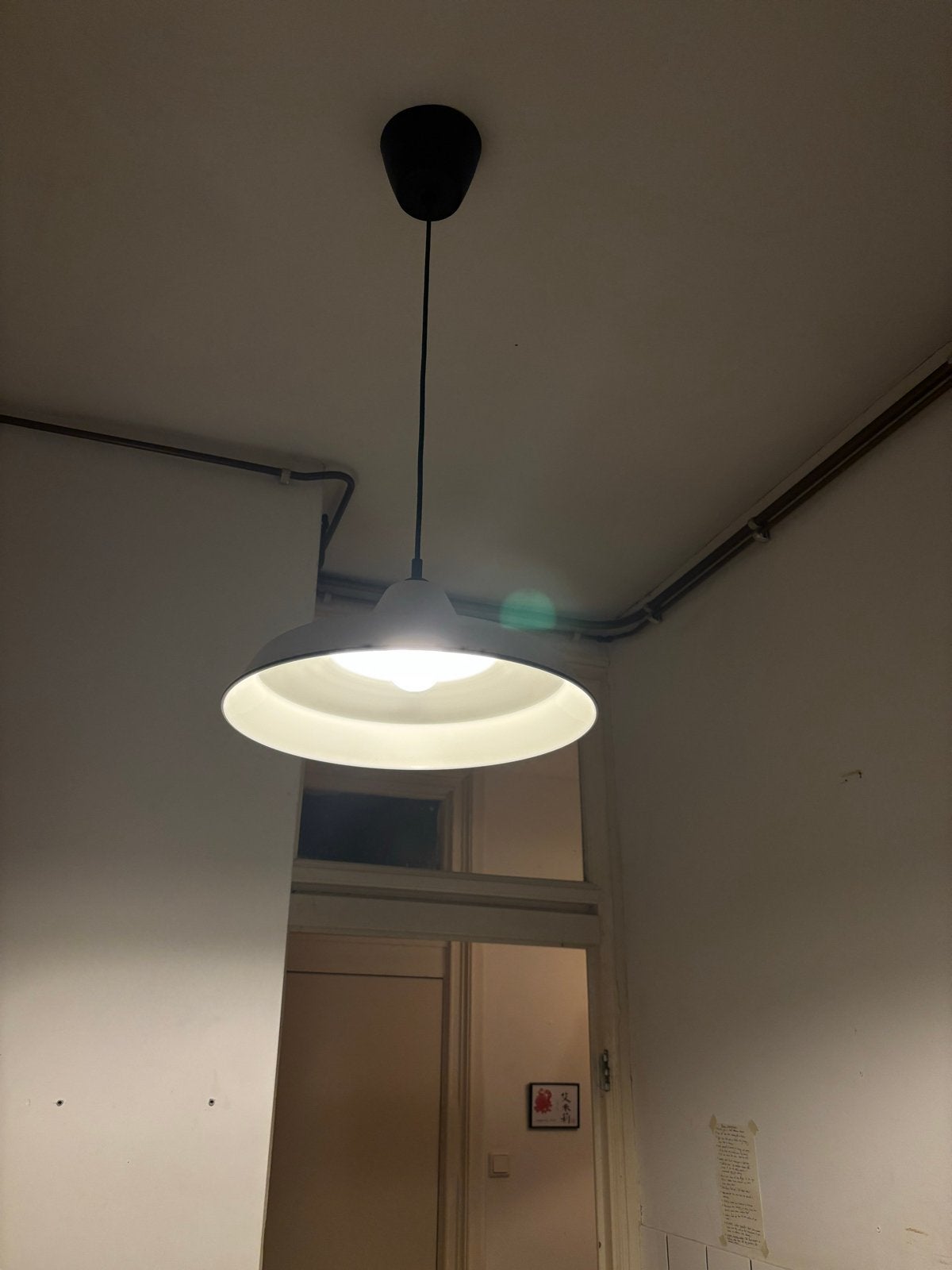IKEA TRETTEOEN Hanglamp - Wit/Zwart, Ophalen, Gebruikt, Metaal, E27 (groot)
