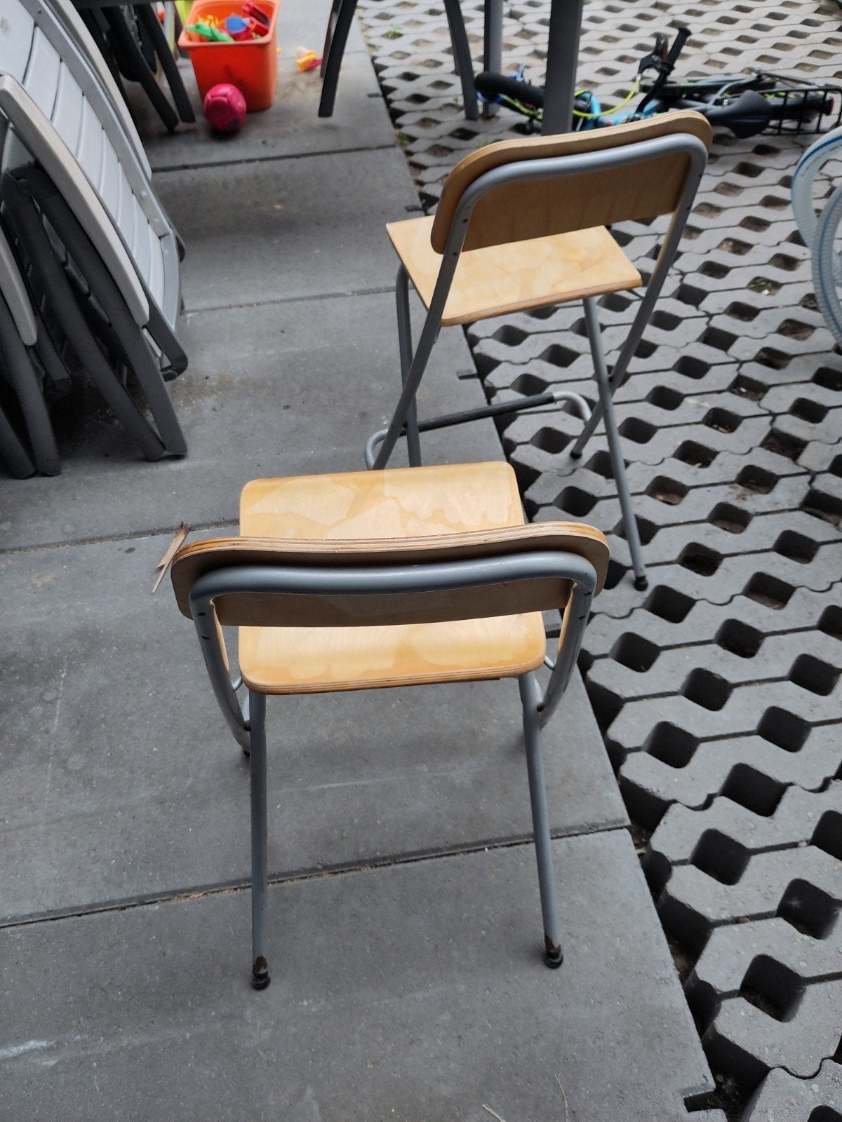 Barkrukken 2x (ikea), Huis en Inrichting, Barkrukken, Ophalen, Gebruikt, 60 tot 90 cm, Hout