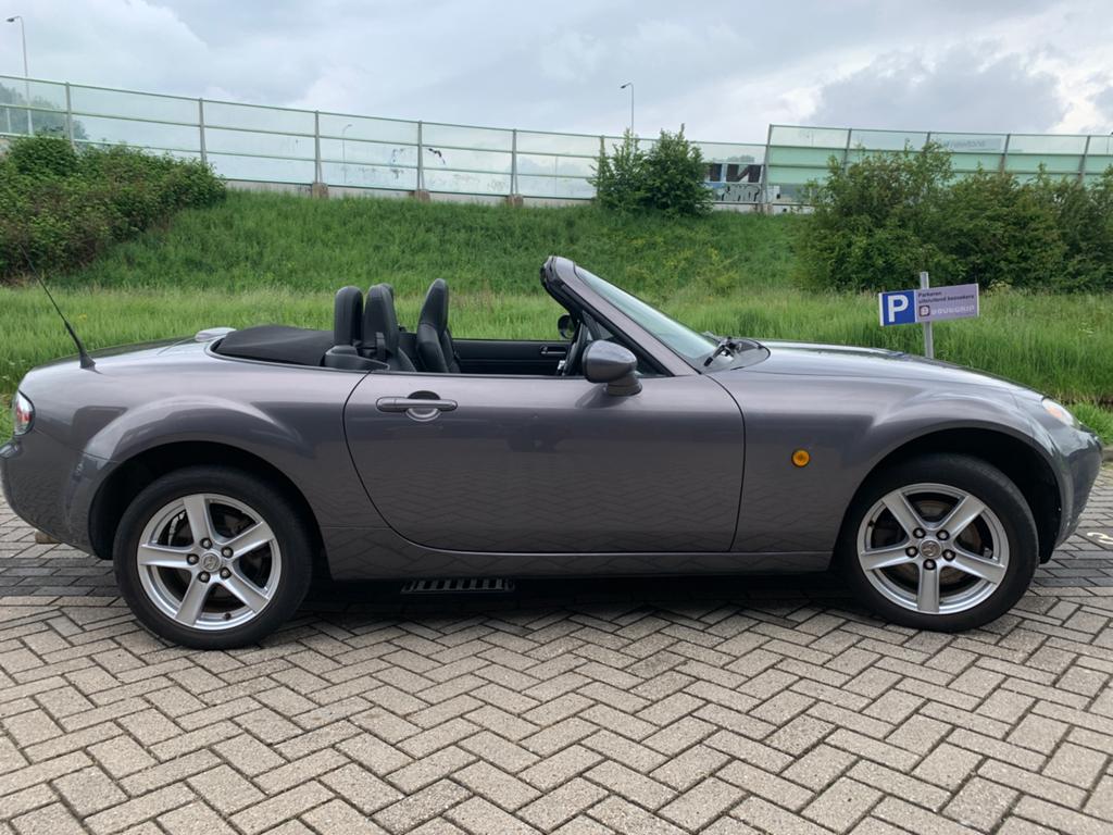 Mazda MX-5 1.8 Executive airco leder NAP garantie, Auto's, Mazda, Achterwielaandrijving, Zwart, 4 cilinders, Cabriolet