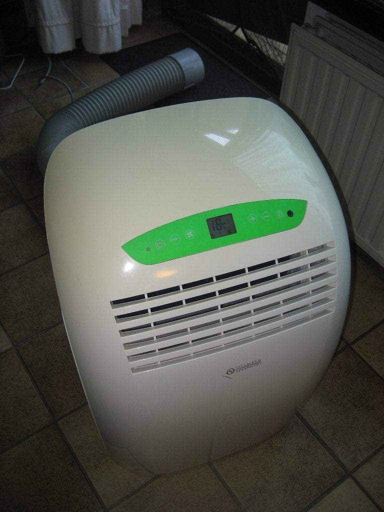 Olimpia Splendid mobiele airco met stevige flexibele slang, Witgoed en Apparatuur, Airco's, Gebruikt, Mobiele airco, 60 tot 100 m³