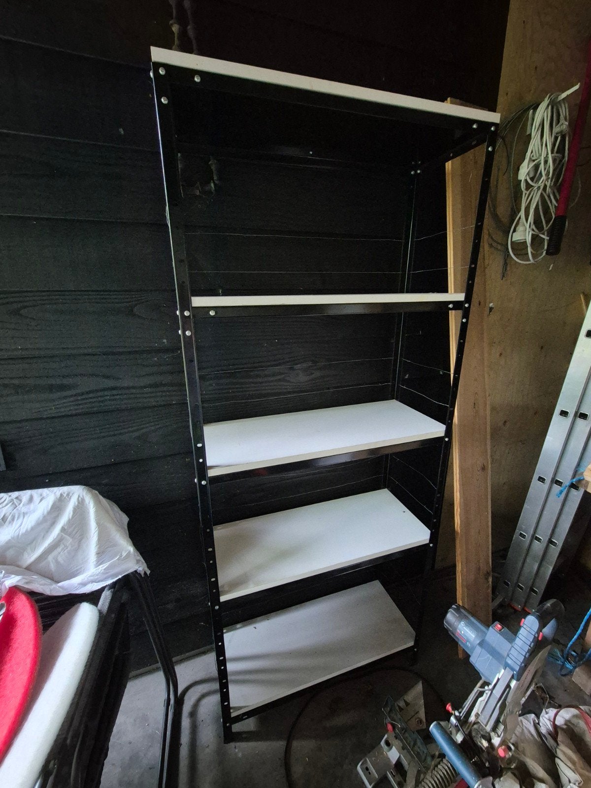 2x Aluminium stellingkasten met houten legplanken, Ophalen, Gebruikt
