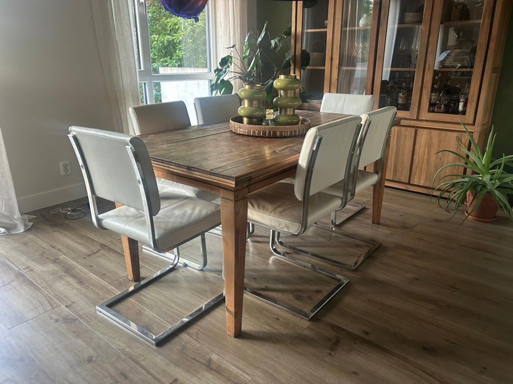 Houten eettafel lengte 170x90cm, Huis en Inrichting, Tafels | Eettafels, Ophalen, Gebruikt, 50 tot 100 cm, 150 tot 200 cm