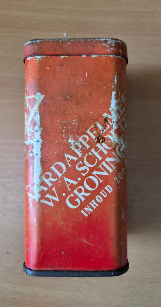 Aardappelmeel blikje W.A. Scholten, Groningen, oud, Ophalen of Verzenden, Gebruikt, Overige
