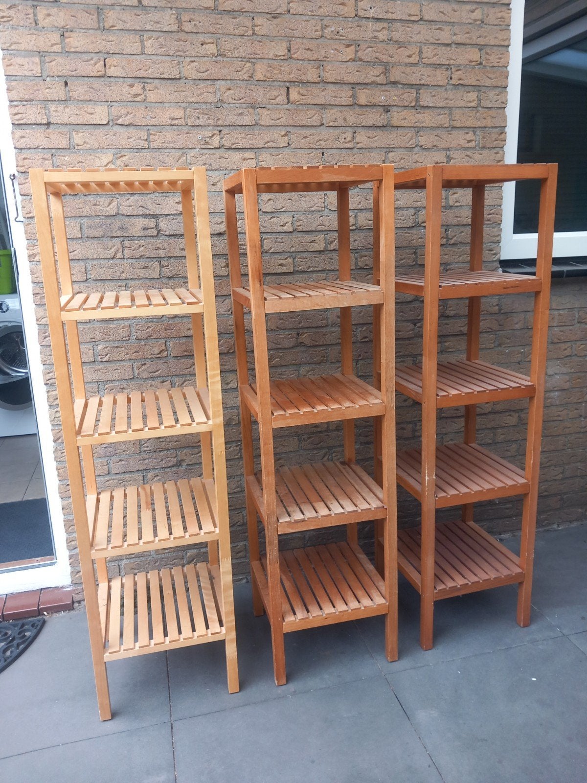 3x IKEA Molger houten badkamer rekken, Ophalen, Gebruikt