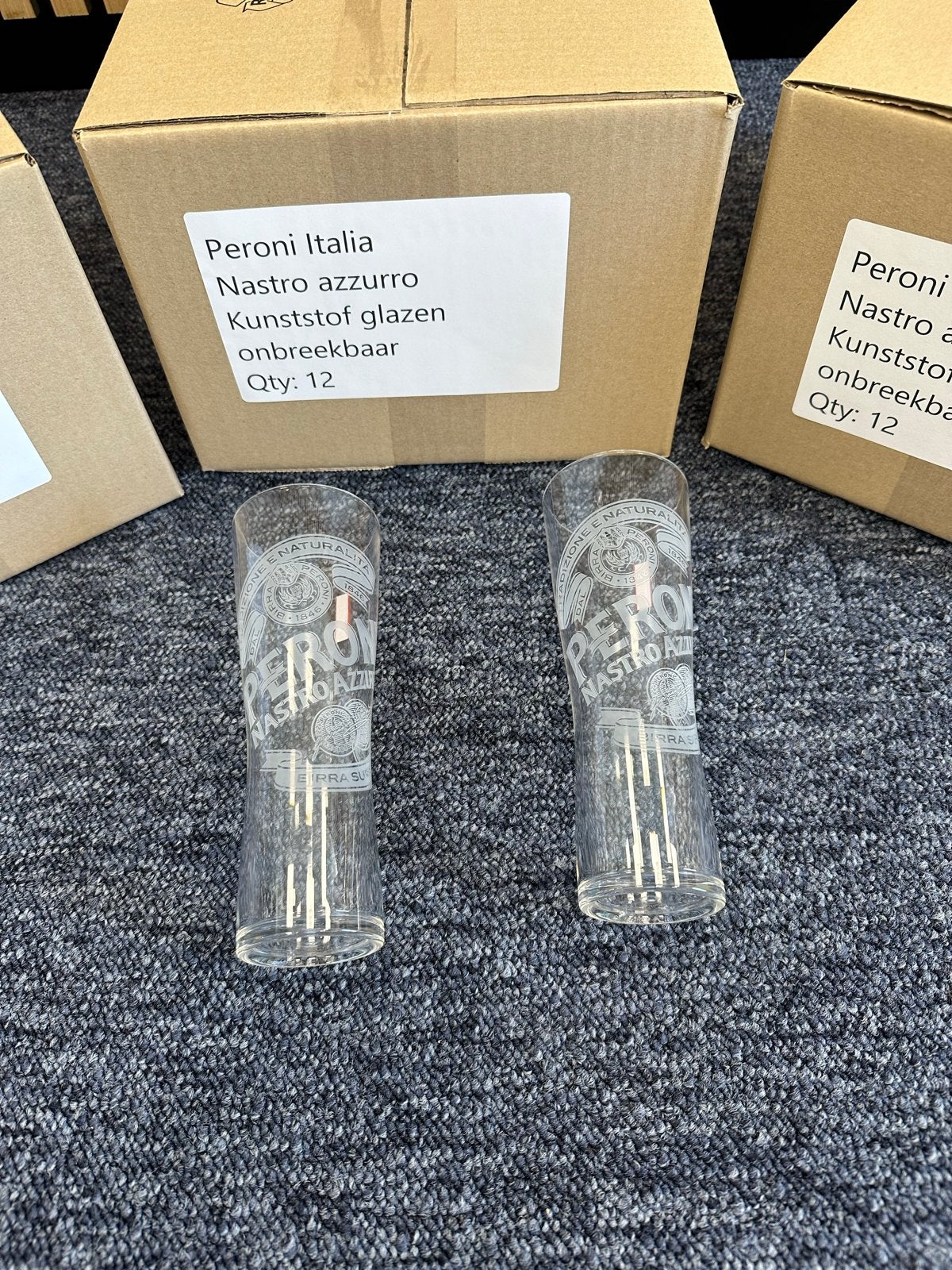 Peroni Nastro Azzurro Onbreekbare Kunststof Glazen Nieuw, Overige typen, Kunststof, Nieuw, Ophalen of Verzenden
