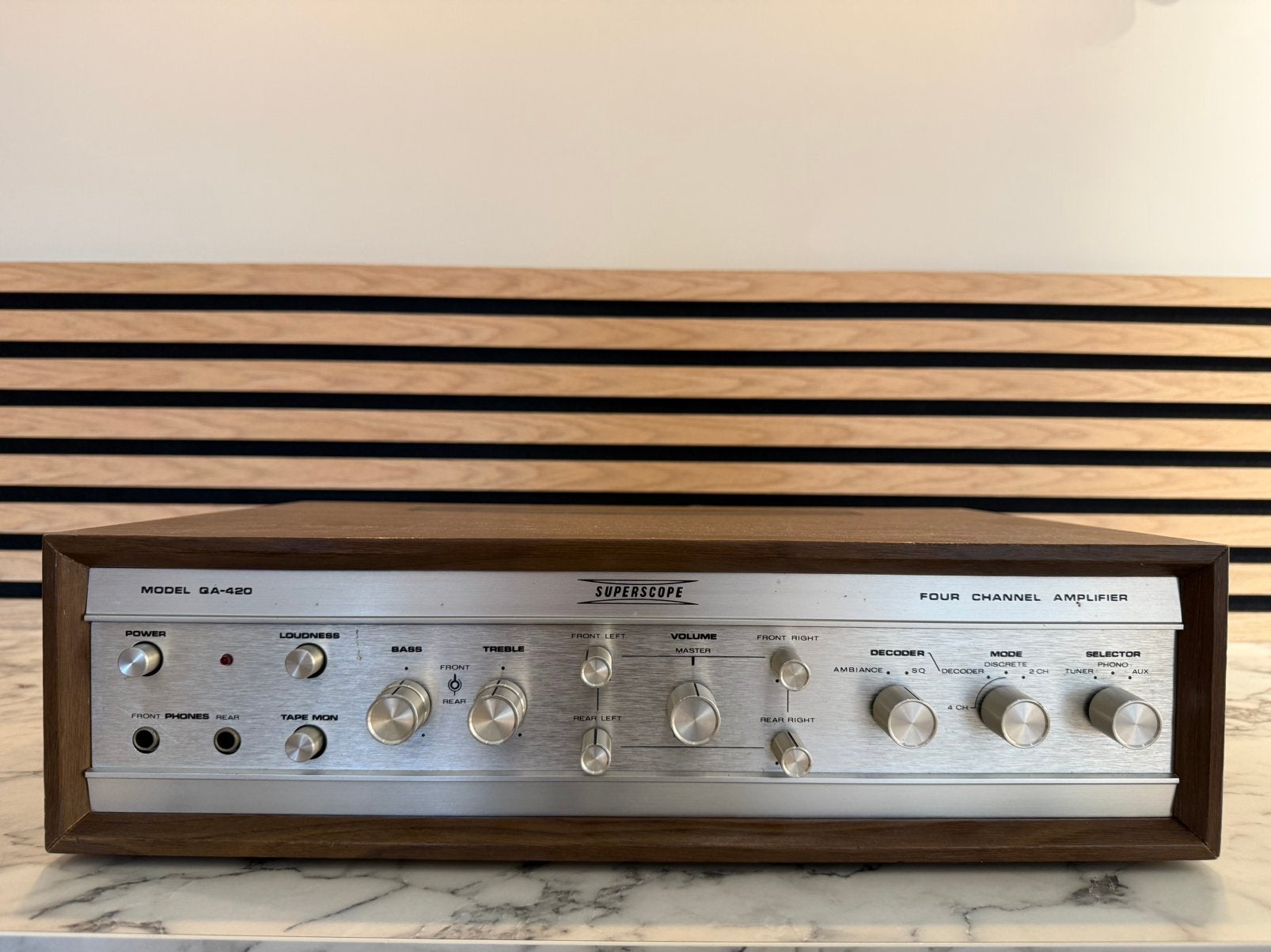 Superscope QA-420, zeer mooi, gereviseerd, garantie, Superscope, Contact@vintageaudiobreda.nl, Refurbished, Bosschendijk 193b, Oudenbosch
