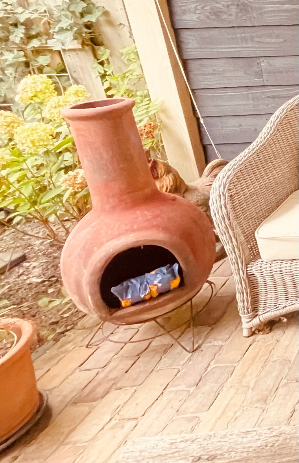 Terracotta tuinhaard / vuurkorf, Ophalen, Gebruikt