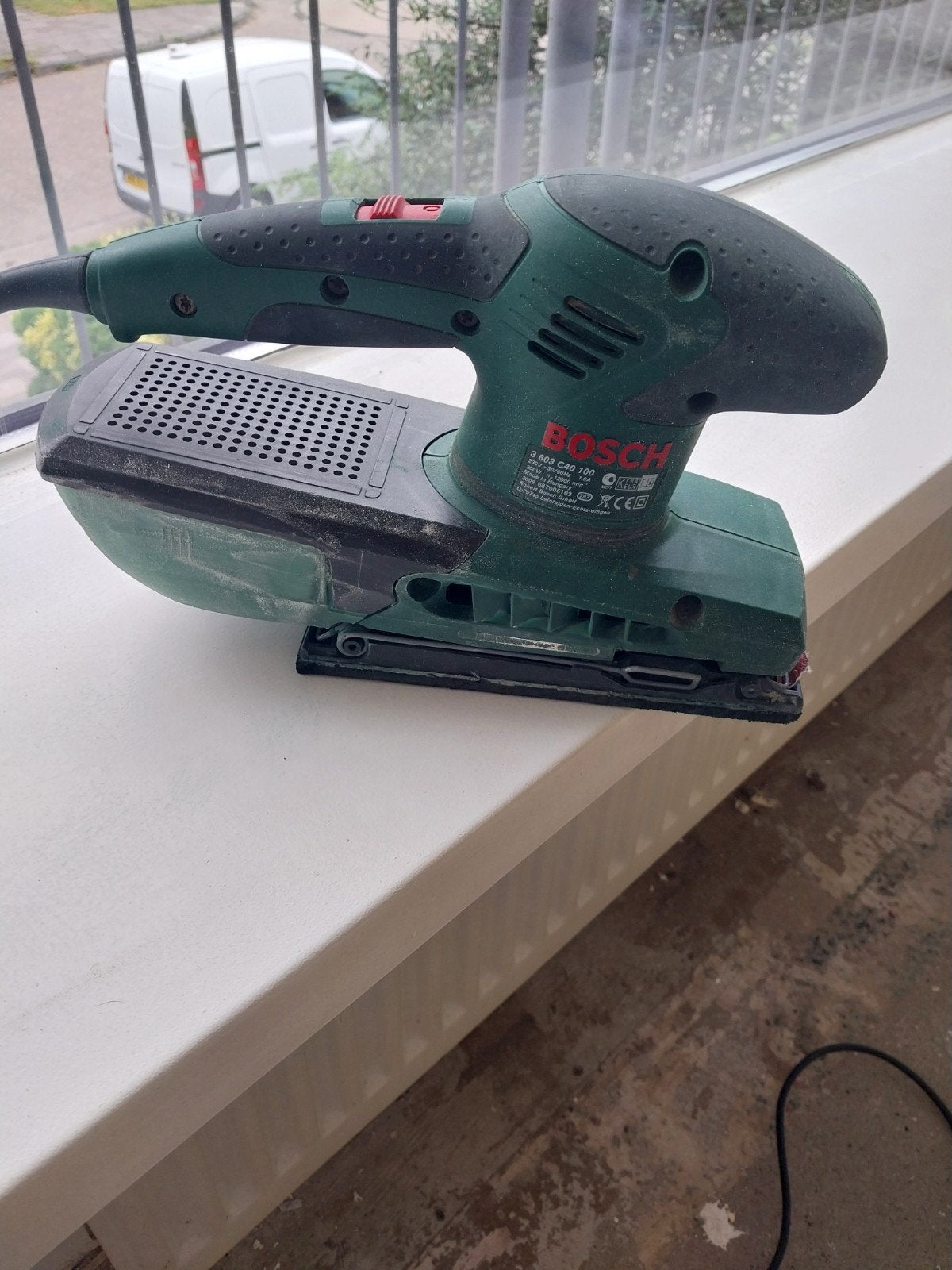 Bosch PSS 200 AC Vlakschuurmachine, Ophalen of Verzenden, Gebruikt, Minder dan 600 watt, Vlakschuurmachine