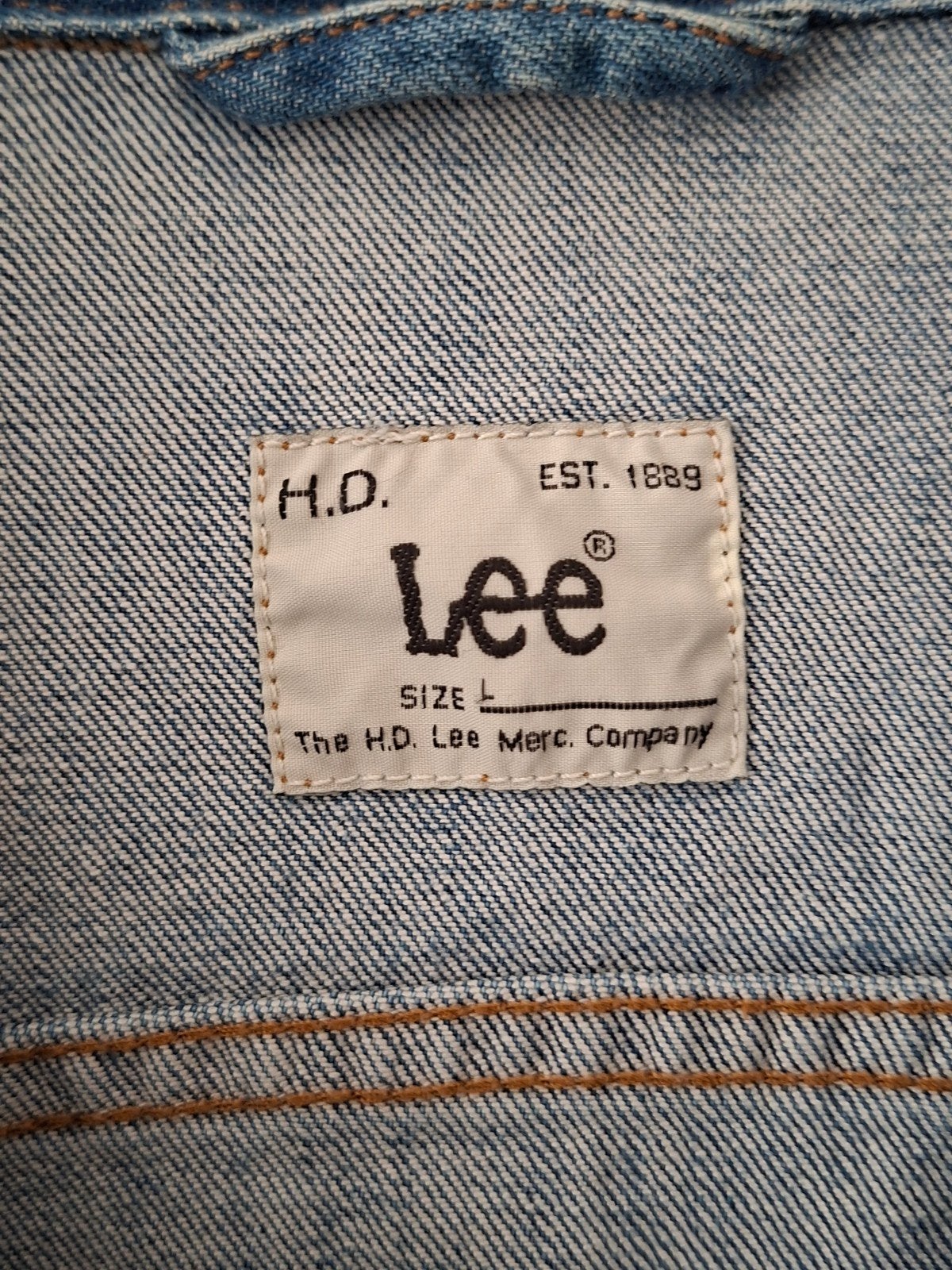 Spijkerjas van " Lee", maat L, Maat 52/54 (L), Blauw, Ophalen of Verzenden, Zo goed als nieuw