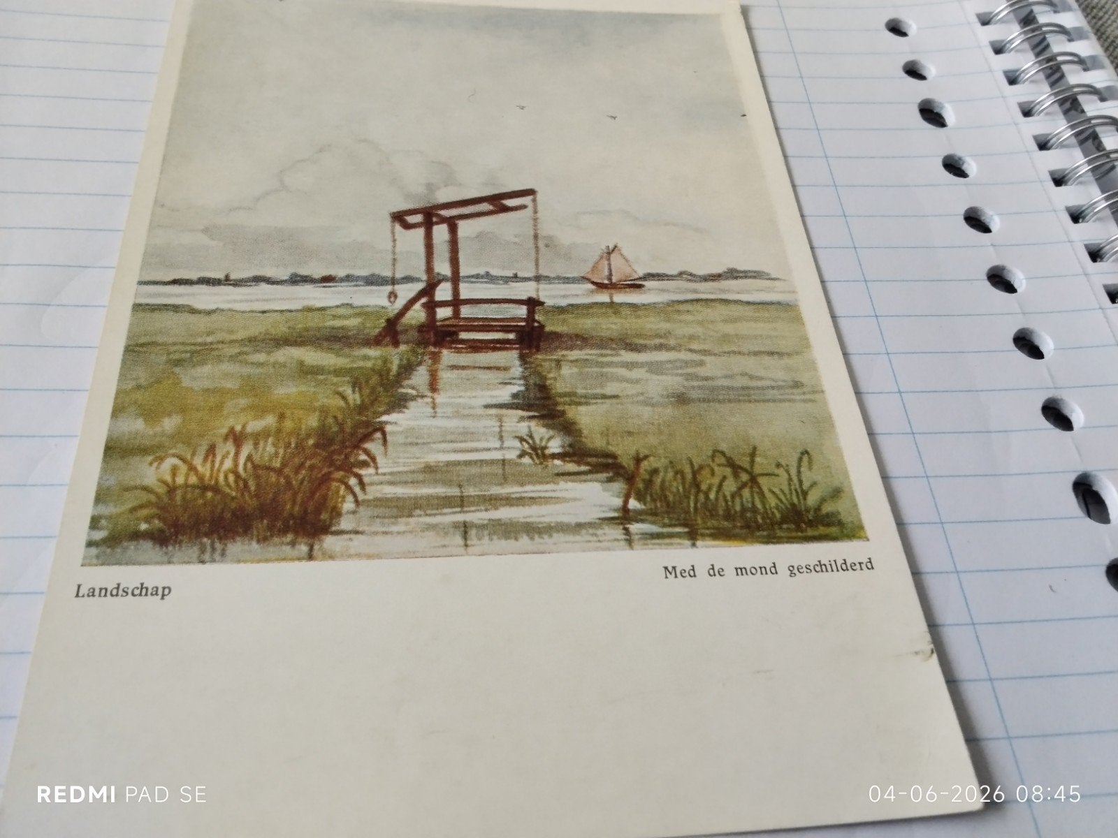 Oude kunstkaart: Landschap,  mond schilder., Ophalen of Verzenden, 1960 tot 1980, Ongelopen