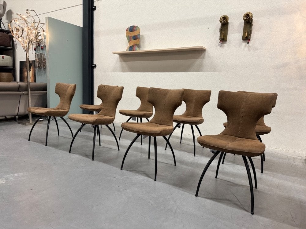 4 Nieuw Leolux Callas eetkamerstoel Danza bruin leer Stoel, Huis en Inrichting, Leolux, Nieuw, Leer, Ophalen of Verzenden