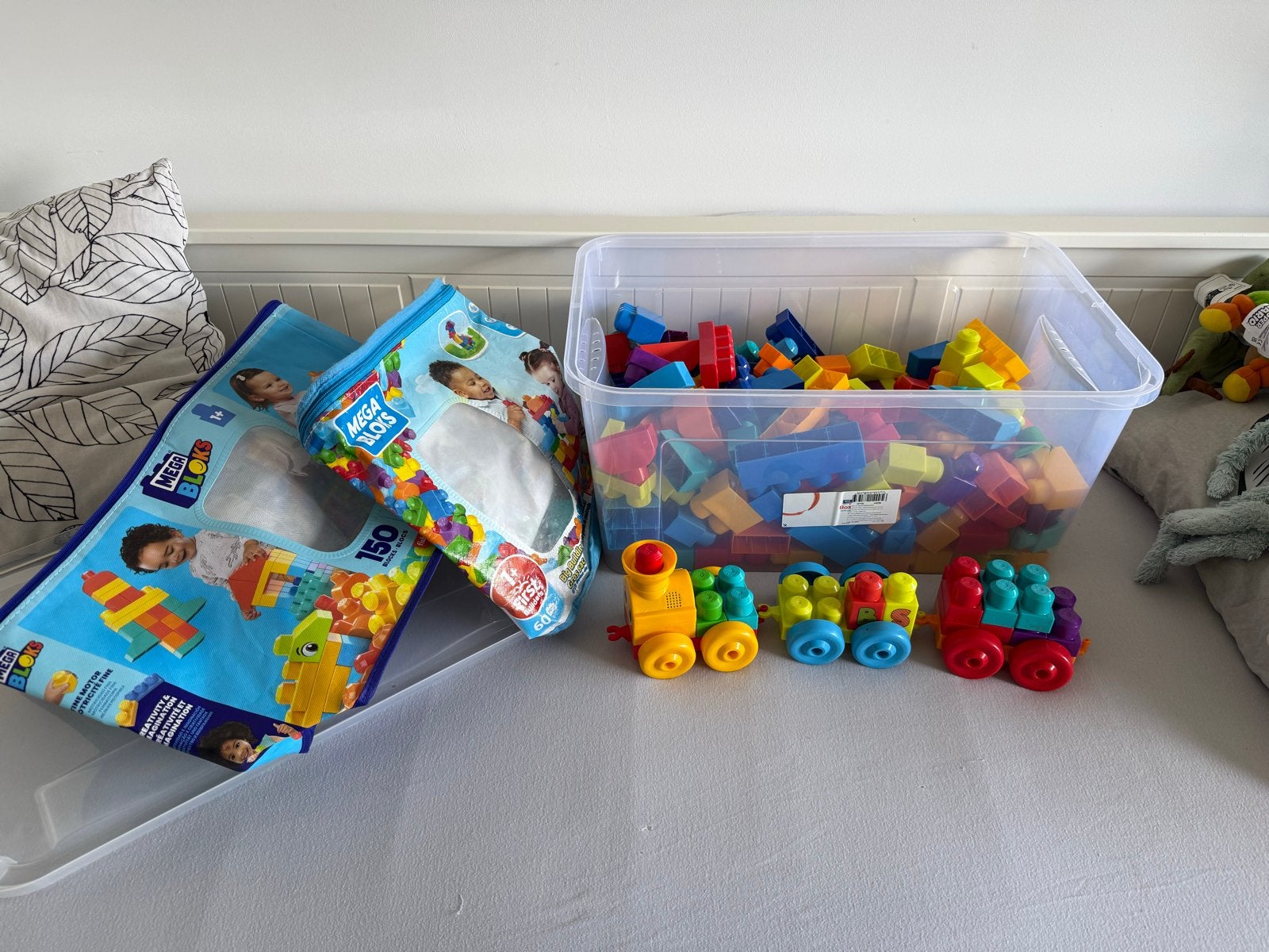 Mega Bloks Bouwblokken met Trein - Grote Set, Ophalen of Verzenden, Zo goed als nieuw, Megabloks