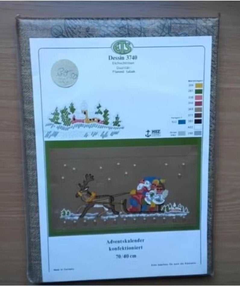 Vintage borduurpakket adventskalender, nieuw!, Ophalen, Nieuw, Handborduren, Borduurpakket