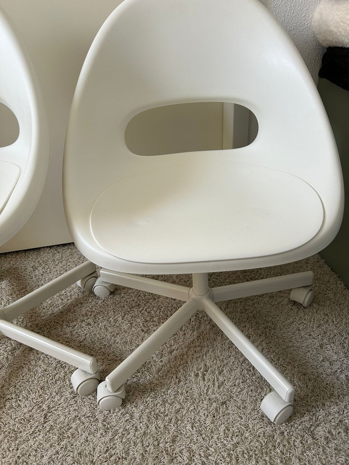 Witte Bureaustoel op Wieltjes, Huis en Inrichting, Bureaustoelen, Gebruikt, Wit, Ophalen of Verzenden, Bureaustoel