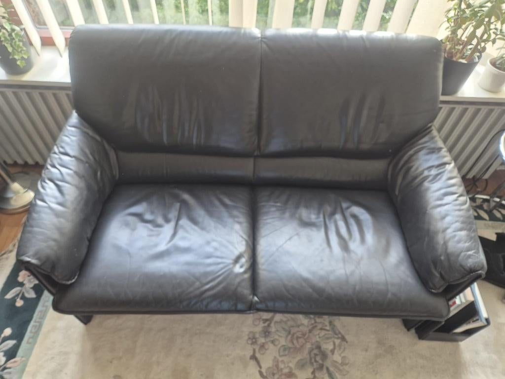 Lederen banken, Ophalen, Gebruikt, 75 tot 100 cm, Leer