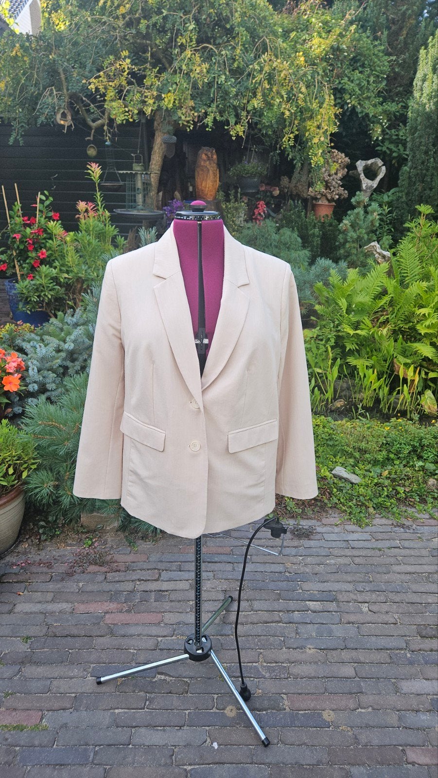 Nette beige blazer van BODYFLIRT, maat 42, Beige, Maat 42/44 (L), Ophalen of Verzenden, Zo goed als nieuw