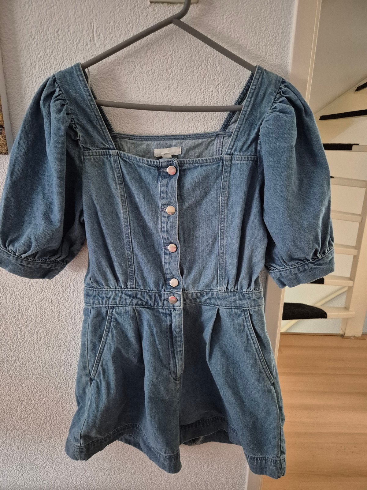 Stoere H&M denim jumpsuit, valt als M/L, Kleding | Dames, Jumpsuits, Maat 38/40 (M), H&M, Blauw, Ophalen of Verzenden