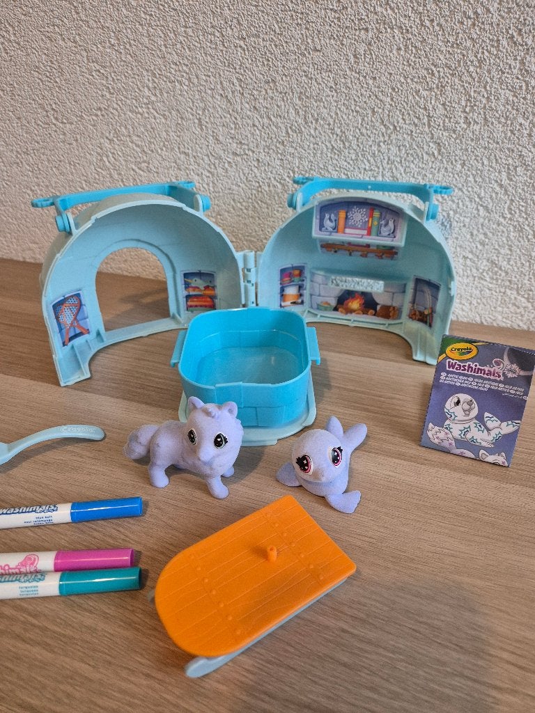 Washimals Iglo Speelset met Dieren, stiften en accessoires, Overige merken, Overige karakters, Ophalen of Verzenden, Zo goed als nieuw