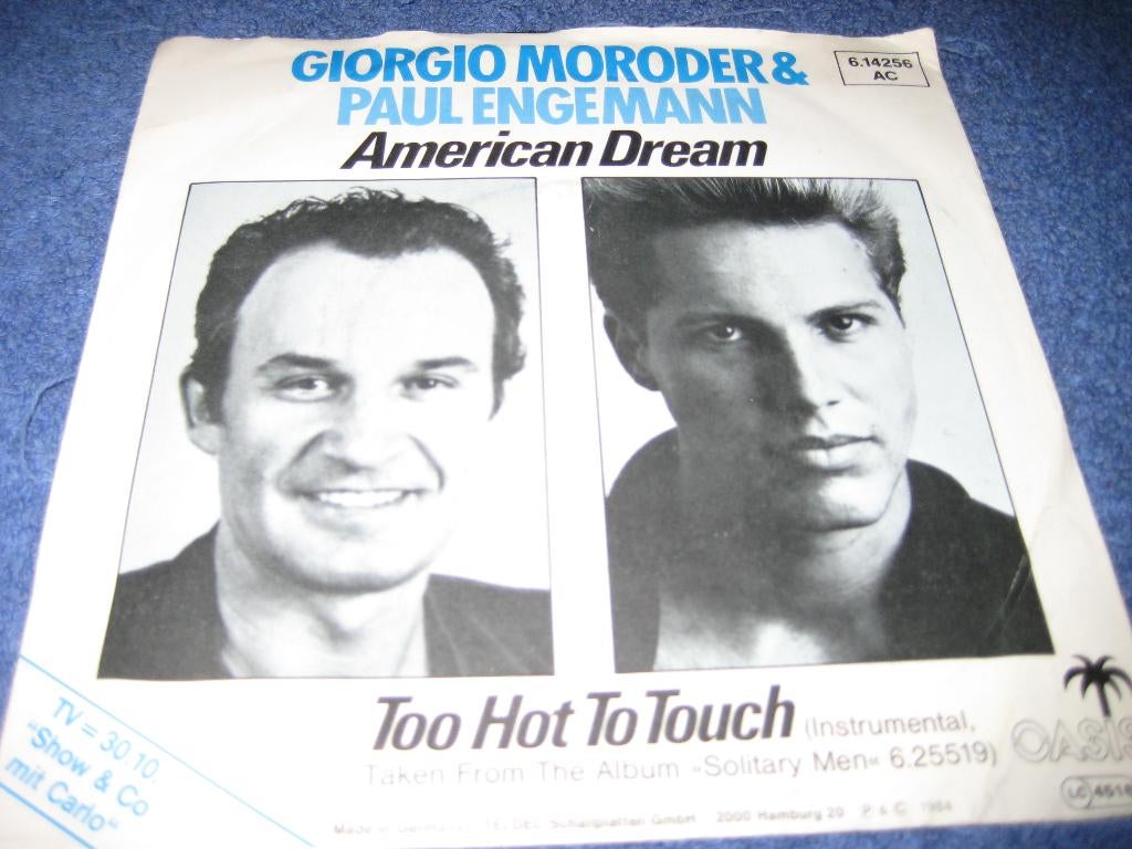 Giorgio Moroder + Paul Engelmann: American Dream, Ophalen of Verzenden, Zo goed als nieuw, Pop, Single