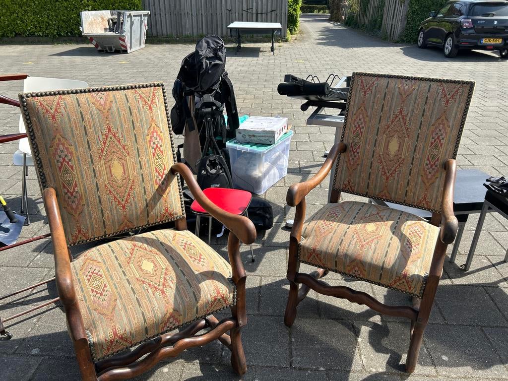 Antieke Franse Kasteel Stoelen - Set van 2, Antiek en Kunst, Antiek | Meubels | Stoelen en Banken, Ophalen