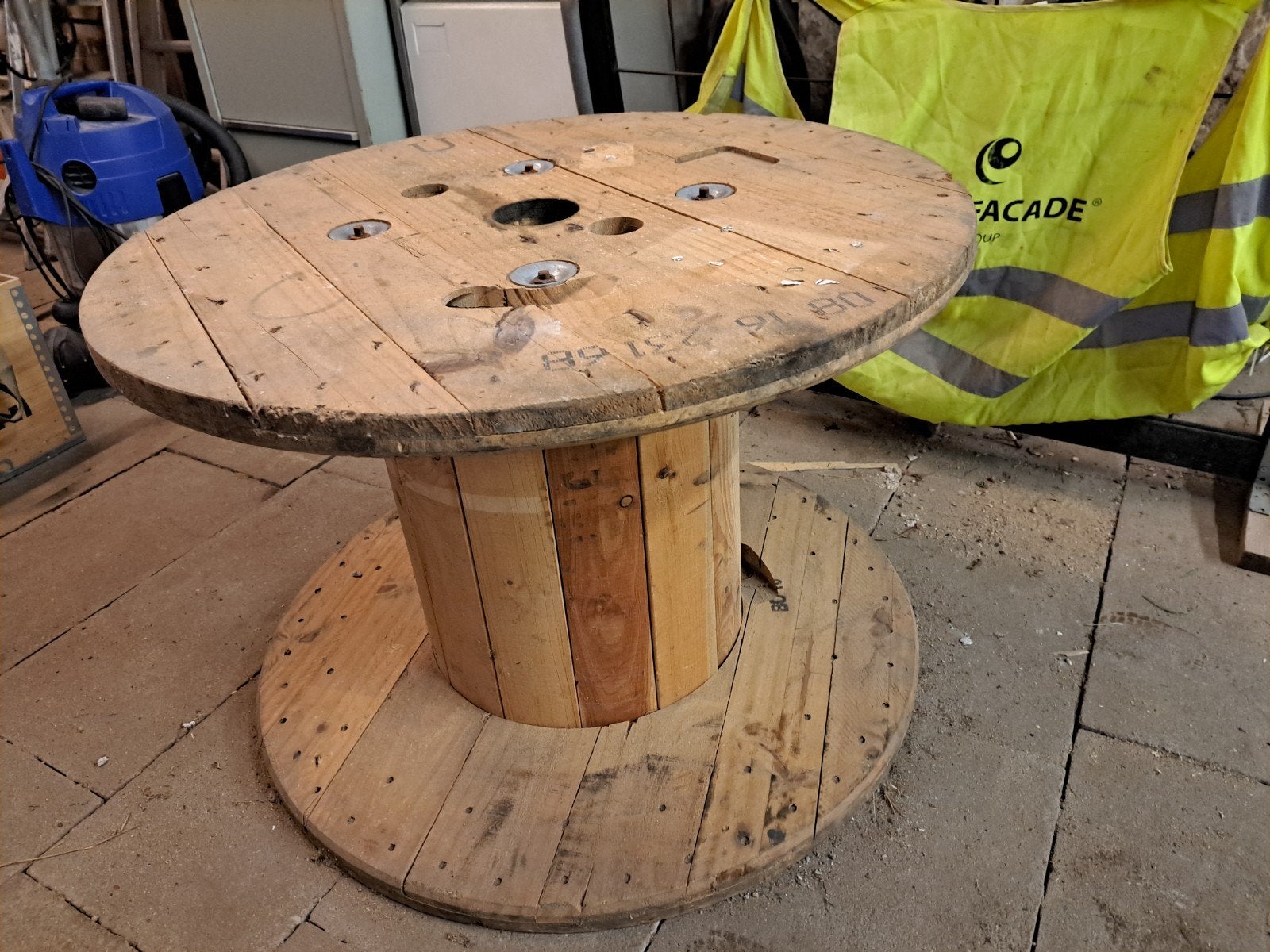 Houten kabelhaspel - 55 cm hoog, 80 cm diameter, Huis en Inrichting, Ophalen, Gebruikt