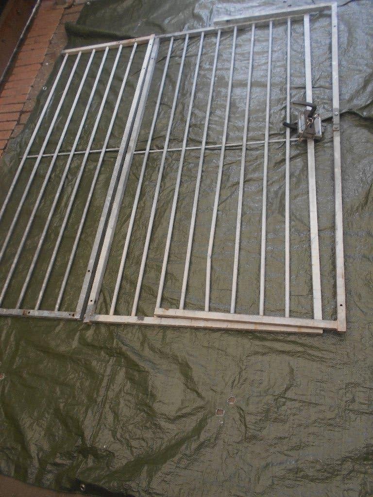 gegalvaniseerd metalen  tuinhek 63cm/poort 86cm met slot, Tuin en Terras, Ophalen, Met poort, Gebruikt, Tuinhek