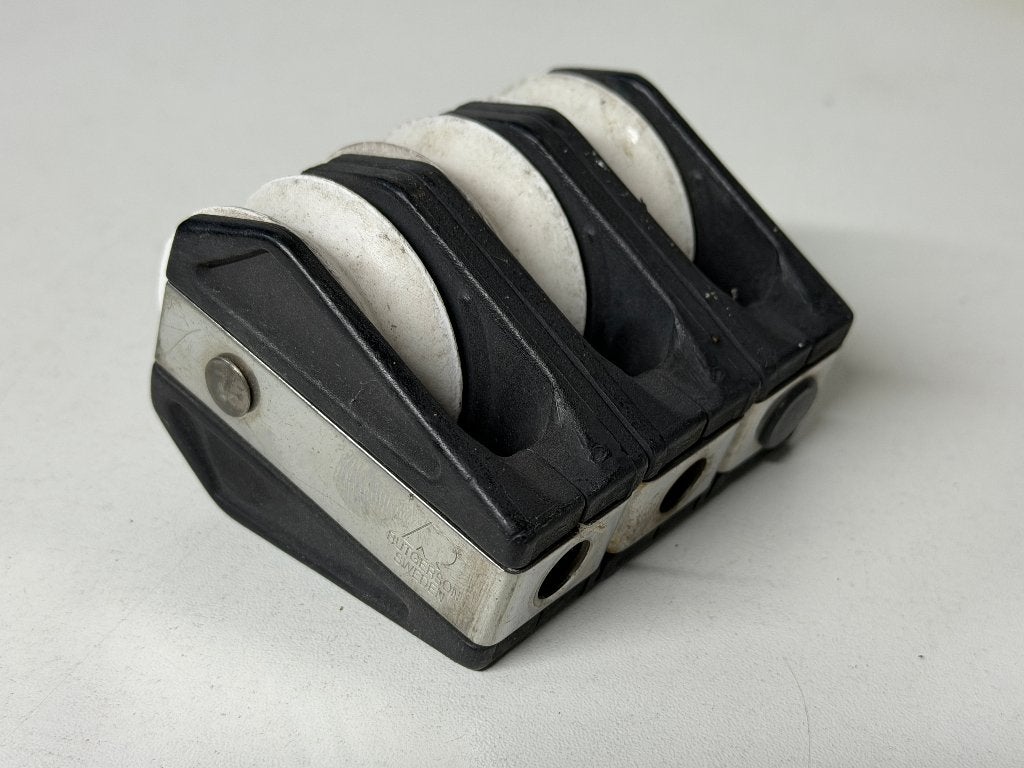 Rutgerson 3 schijfs blok 50 mm tot 12 mm lijn, Watersport en Boten, Accessoires en Onderhoud, Ophalen of Verzenden, Gebruikt, Lijn of Blok