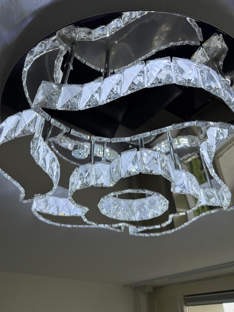 Luxe  Plafondlamp met Afstandsbediening, Ophalen of Verzenden, Zo goed als nieuw, Glas