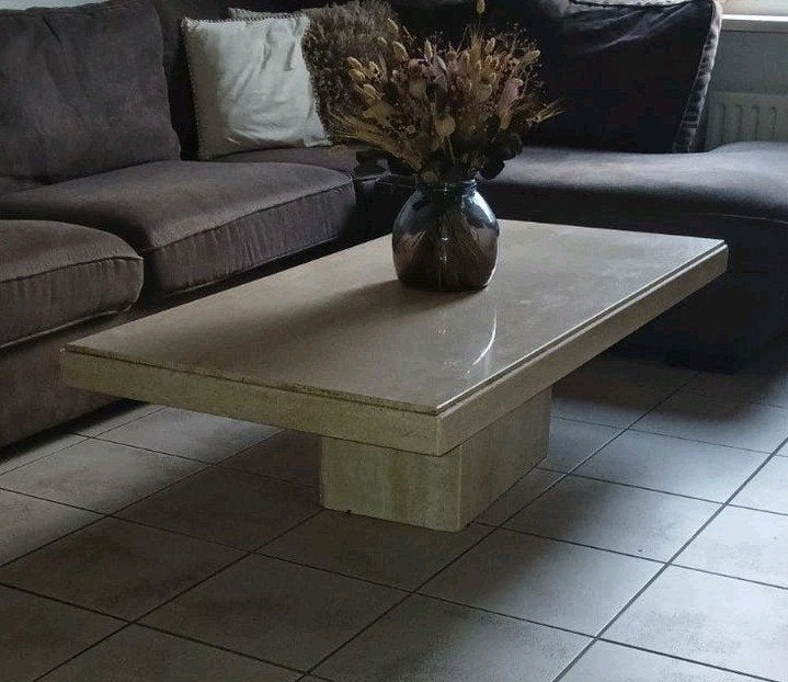 Eichholtz salontafel Travertin, Ophalen, Rechthoekig, 100 tot 150 cm, 50 tot 100 cm
