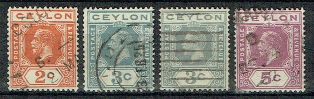 Ceylon 1912 Koning George, Verzenden, Gestempeld, Koningshuis
