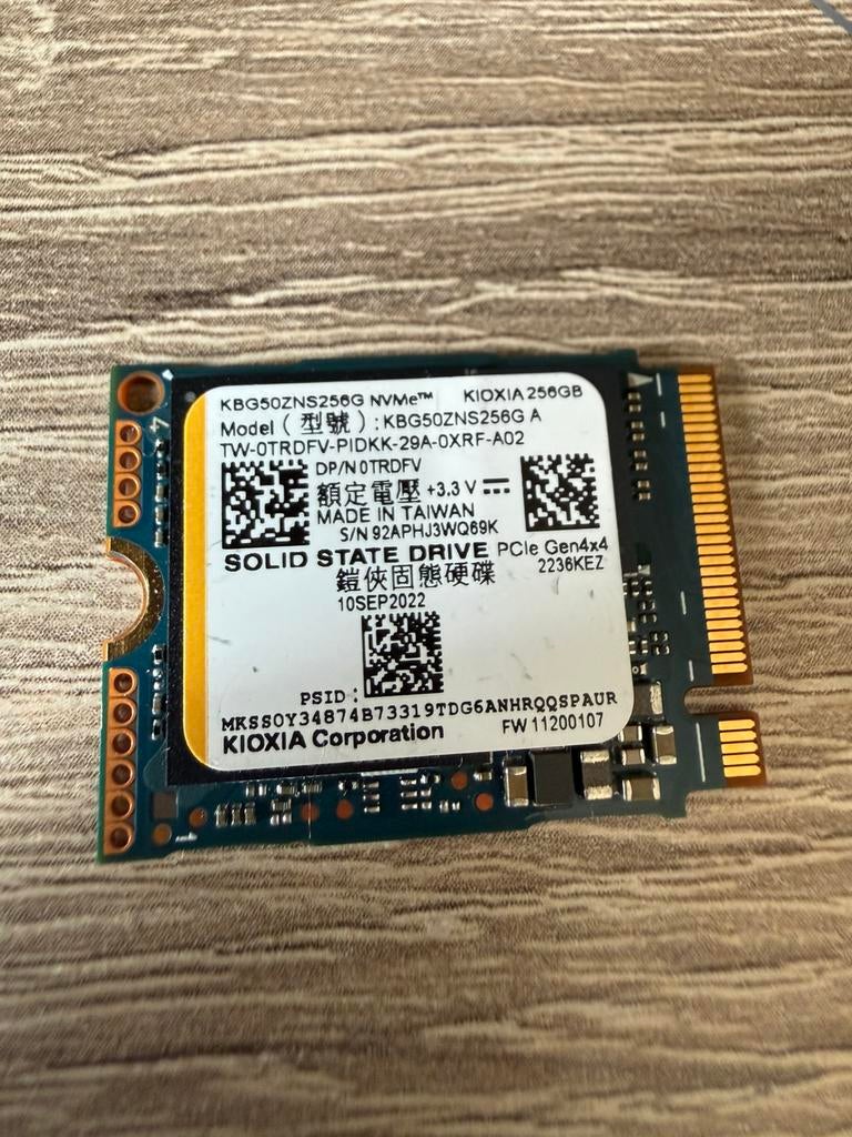 KIOXIA NVMe SSD – 256GB – PCIe Gen4x4 (2230), Ophalen of Verzenden, Zo goed als nieuw