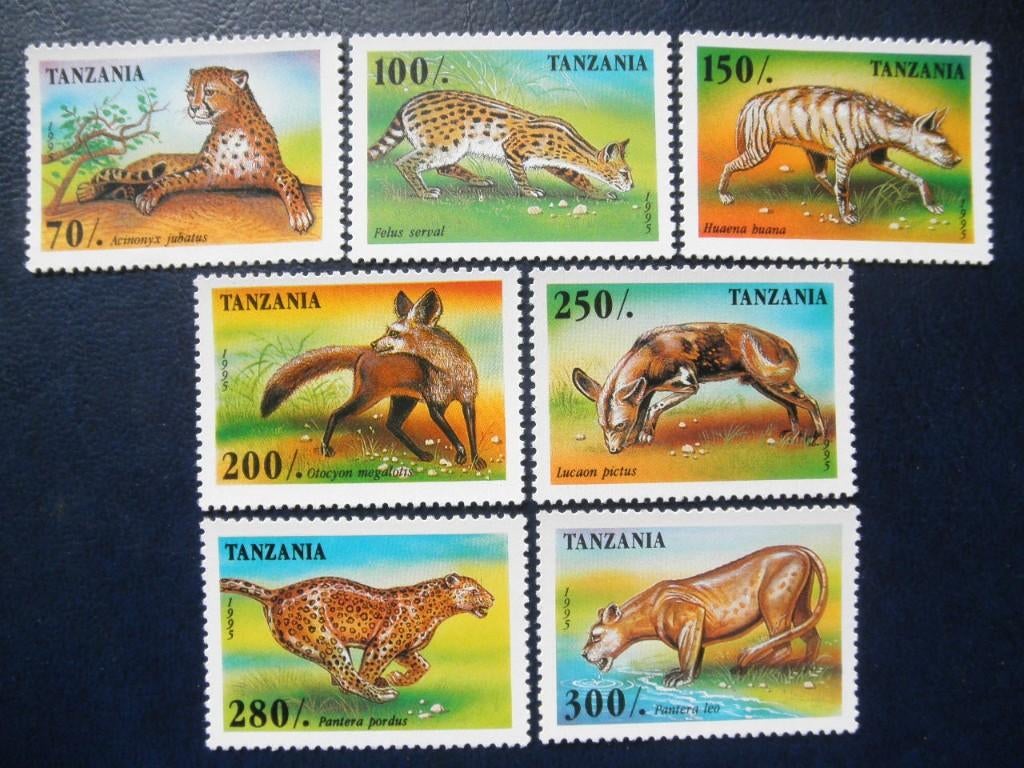Postzegels dieren Tanzania 1995 panters cw. € 6,00 postfris., Ophalen of Verzenden, Tanzania, Postfris