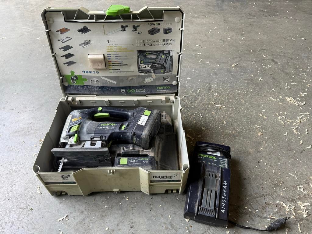 Festool Decoupeerzaag PSBC 420 EB Li-Basic met 2 accu's, Ophalen, Gebruikt, Decoupeerzaag, 30 tot 70 mm