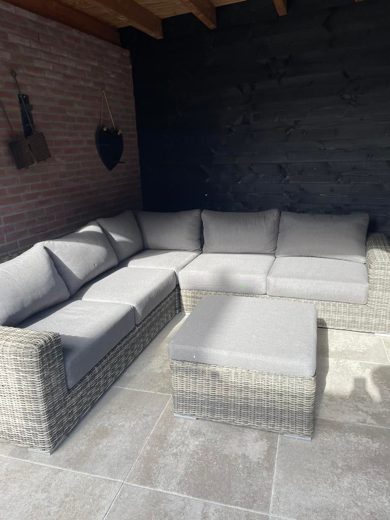 Loungeset Levante - Hoekbank met Hocker GAMMA tuin, Ophalen, Gebruikt, Wicker, Bank