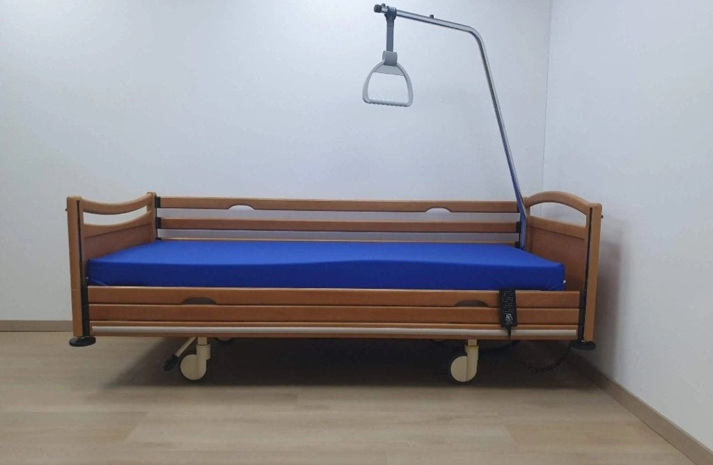 Hoog laag bed, Ophalen, Eenpersoons, Bruin, Hout