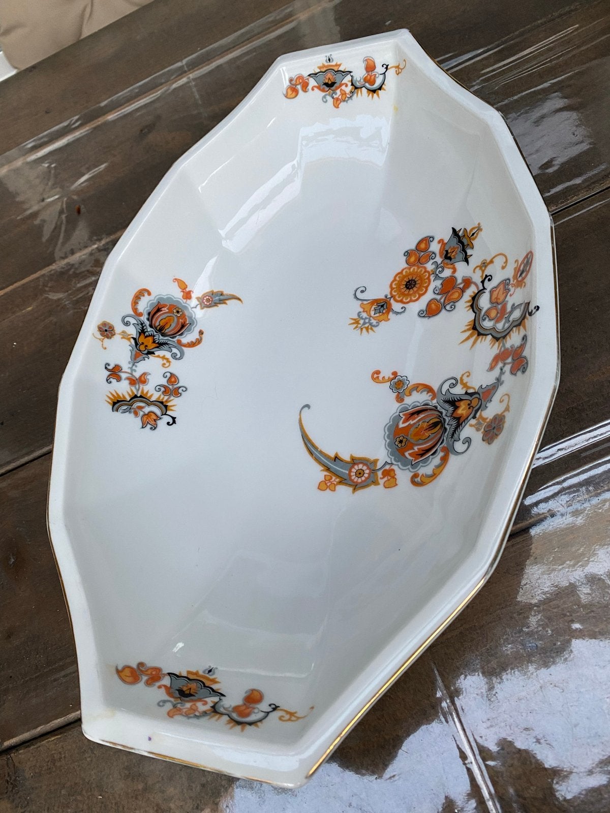 Vintage porseleinen schaal met oriëntaals decor, Ophalen of Verzenden