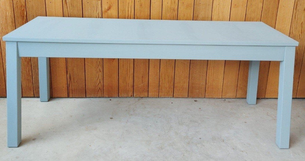 Ikea Sigurd strak stevig houten bankje mat grijs, Ophalen, Modern, Scandinavisch, Zo goed als nieuw, Eén